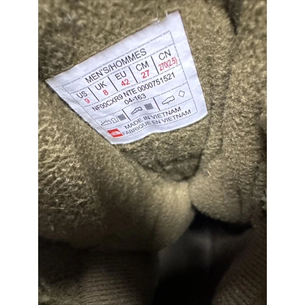 The North Face ThermoBall Eco Men's 9 Insulated‎ Winter Boots Brown/Green